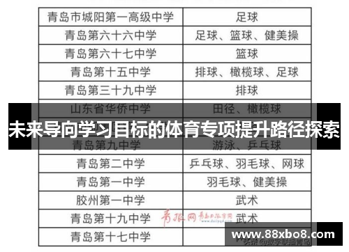 未来导向学习目标的体育专项提升路径探索